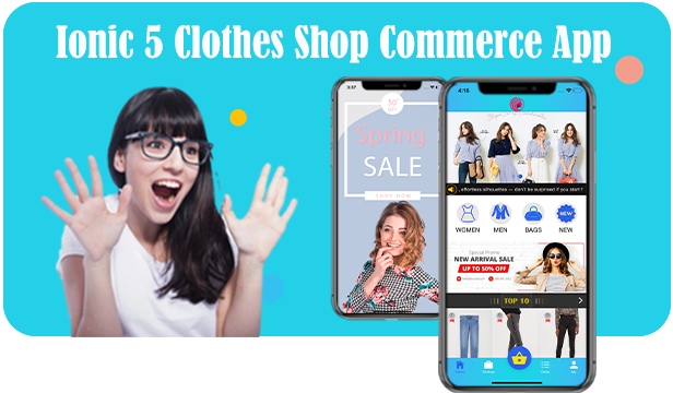 Ionic 5 Clothes Shop Commerce App/Full App/with Firebase/Template