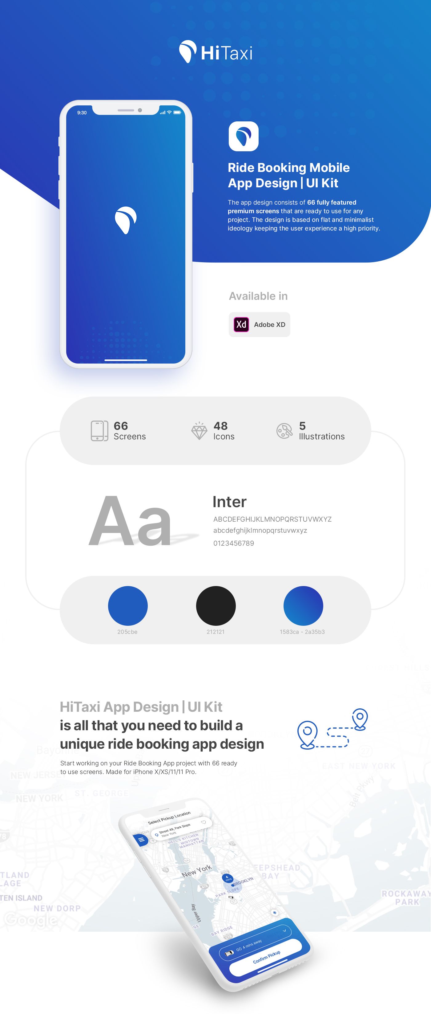 HiTaxi - Adobe XD UI Kit for Mobile App - 1