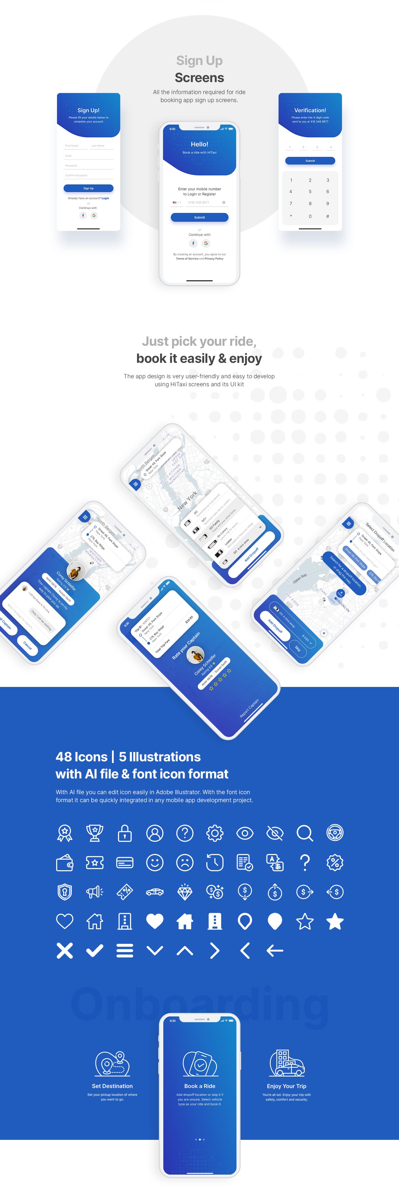 HiTaxi - Adobe XD UI Kit for Mobile App - 2