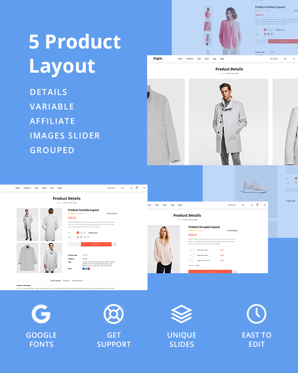 5 product layout