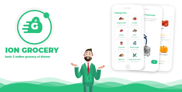 Ion Grocery - Ionic 5 Online Grocery App UI Theme Ionic Ecommerce Mobile App template