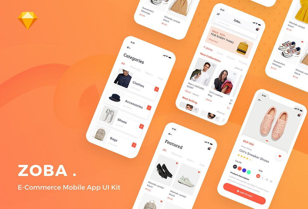 02_Zoba - E-Commerce Mobile App UI Kit