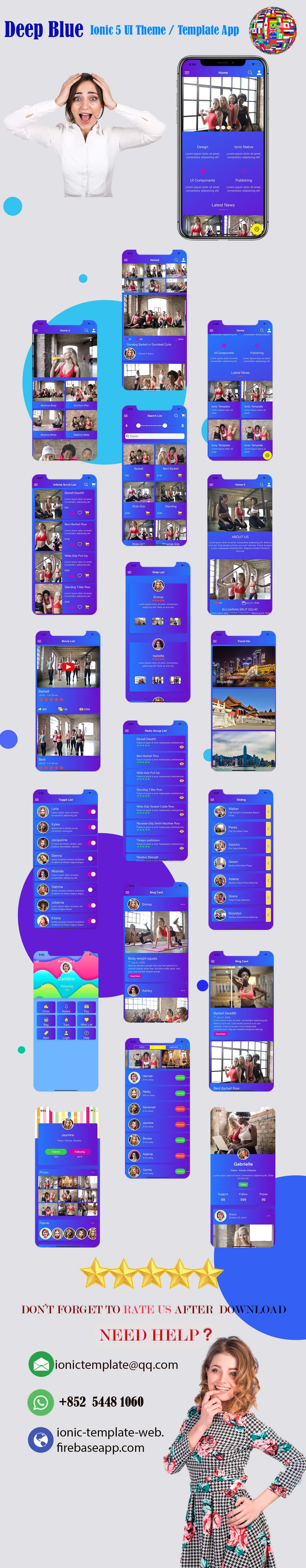Deep Blue /Ionic 4 / Angular 8 UI Theme / Template App | Starter App
