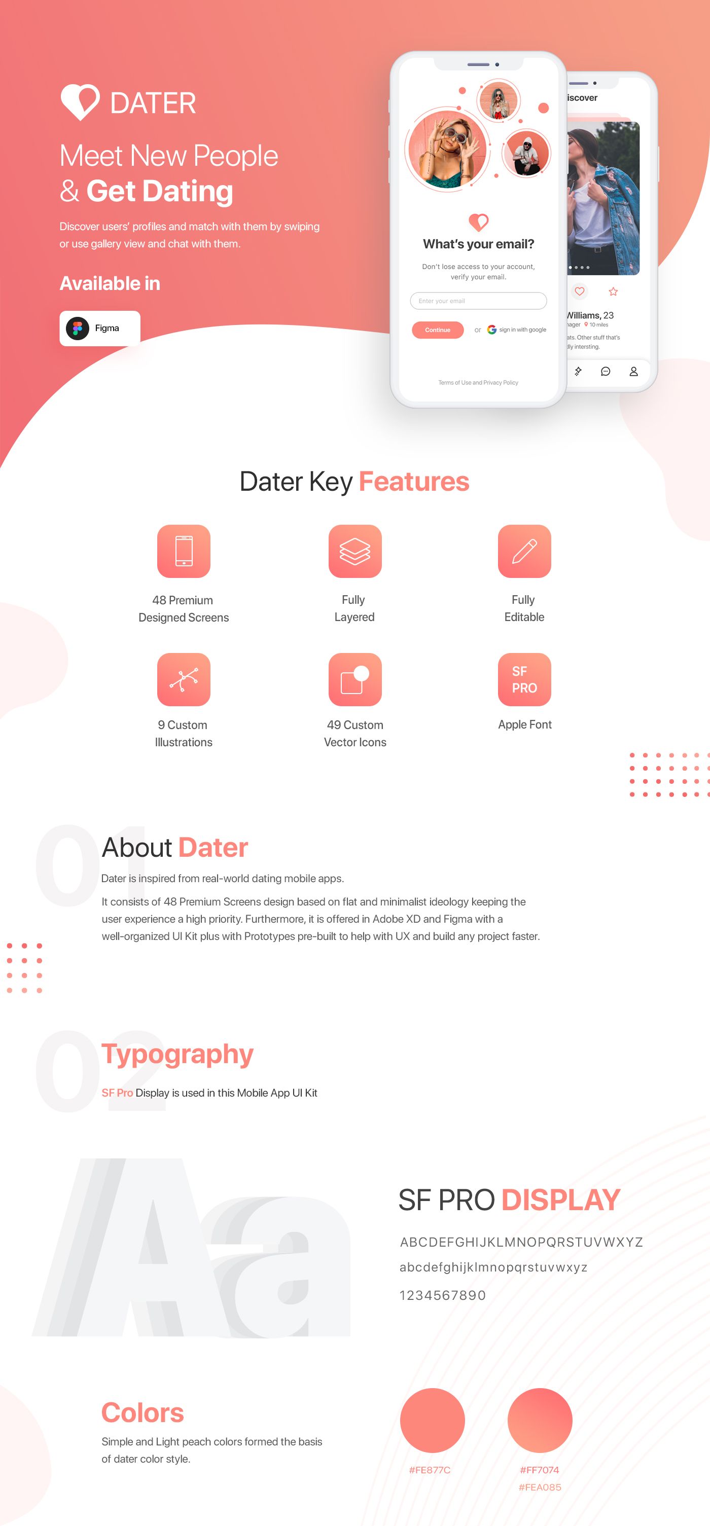 Dater - Adobe XD Dating UI Kit For Mobile App - 1