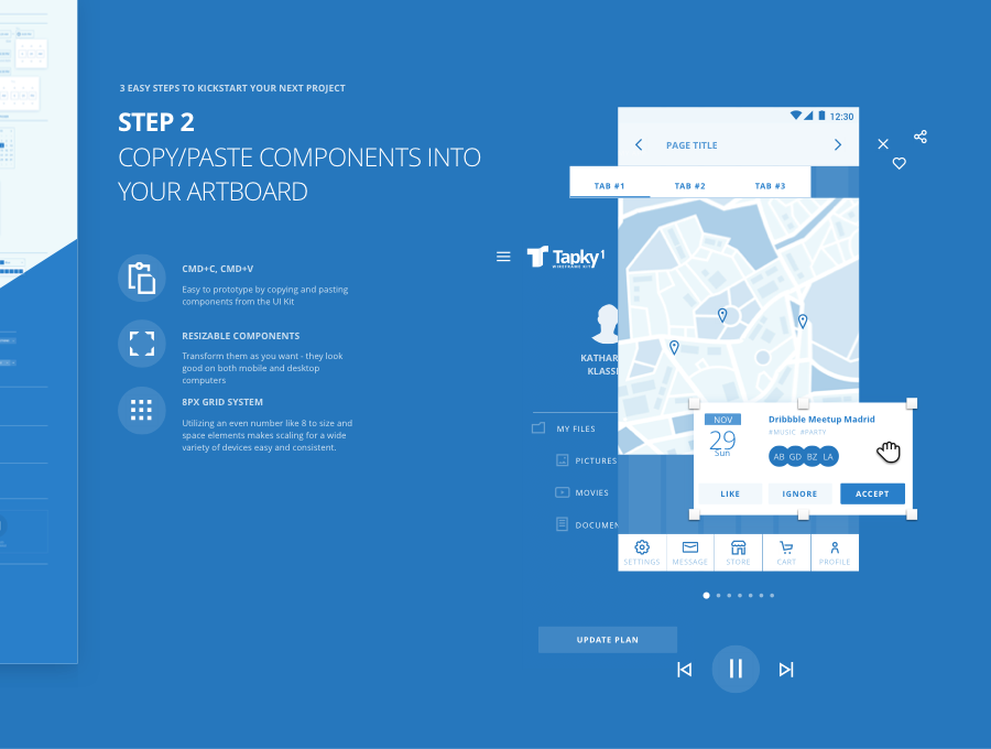Tapky 1 | Wireframe UI Kit - 140 Sketch Templates for Your Next Android App - 4