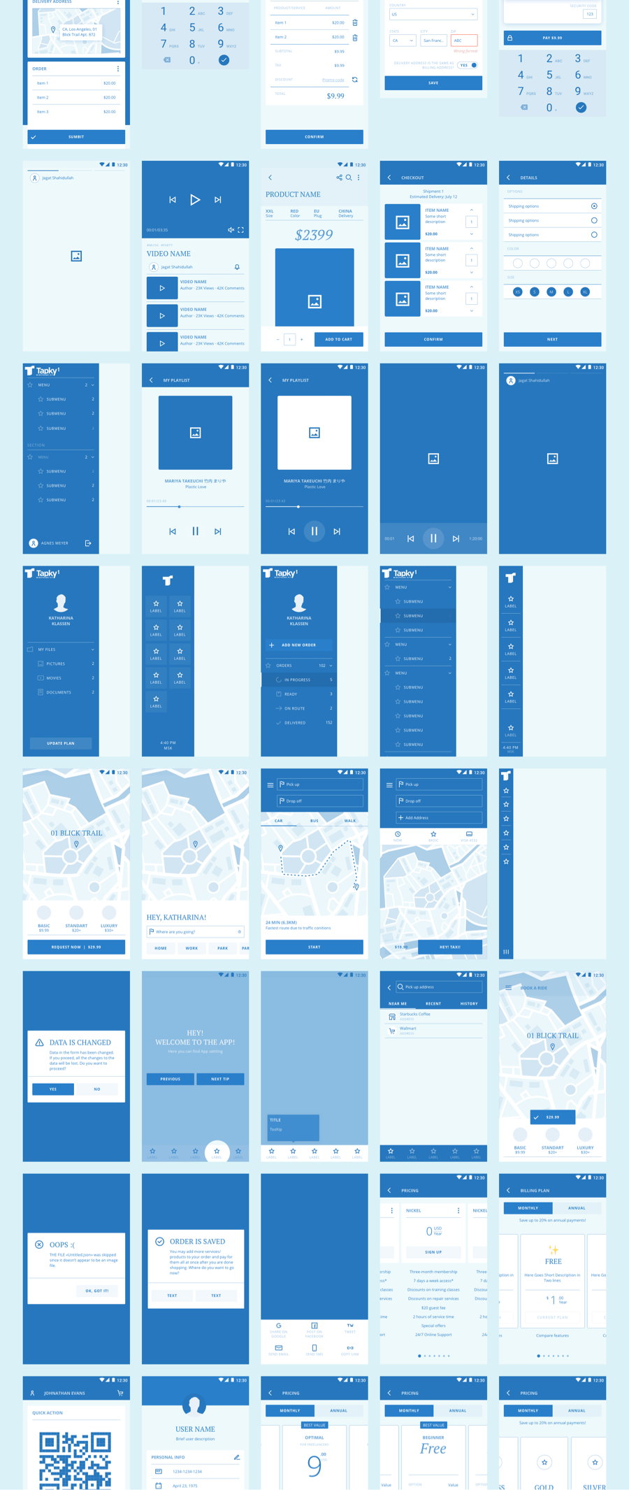 Tapky 1 | Wireframe UI Kit - 140 Sketch Templates for Your Next Android App - 8