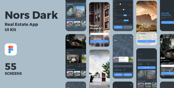Nors Real Estate App UI Kit  Travel Booking &amp; Rent Design Uikit