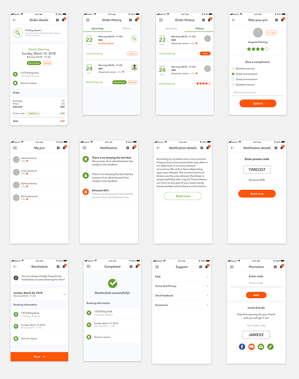 HomeMaid - Home Cleaners and Handymen Booking Mobile UI Pack - 2