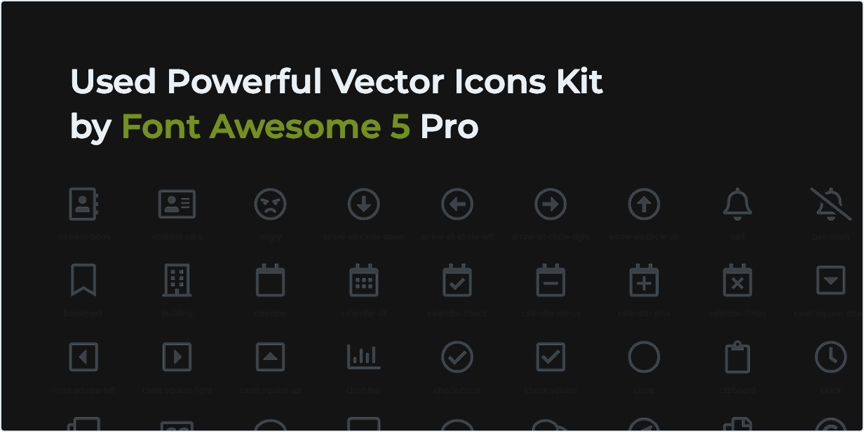 Powerful Vector Icons Kit by Font Awesome 5