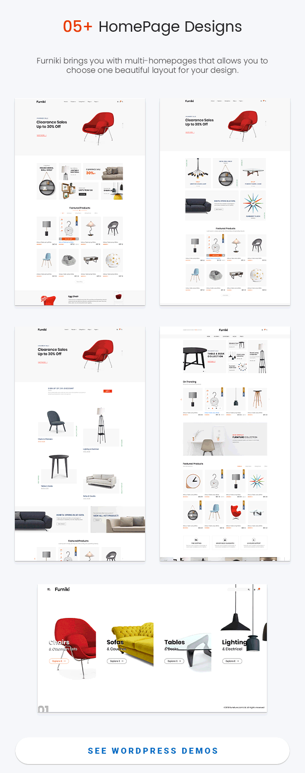 Homepage of Furniki - Furniture Store & Interior Design WordPress Theme (Mobile Layout Ready)