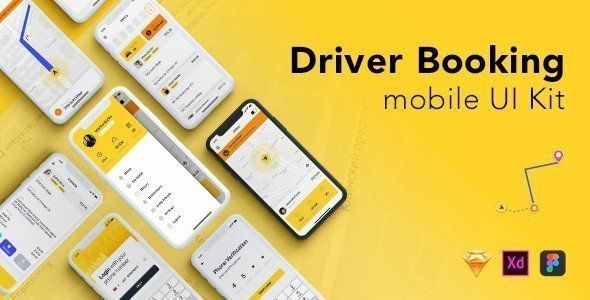 ABER Driver - Taxi UI Kit for Mobile App  Travel Booking &amp; Rent Design Uikit