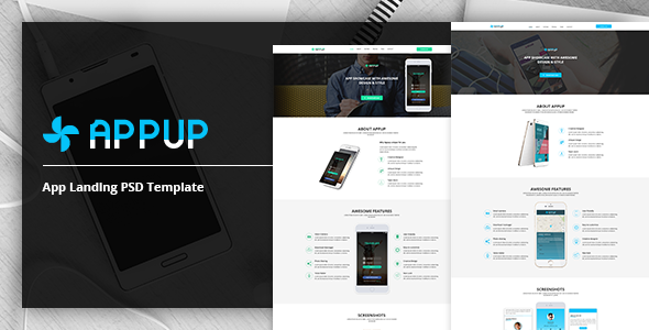 APPUP - App Landing PSD Template   Design App template