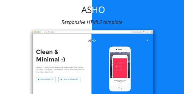 ASHO - Responsive App Landing Page   Design 