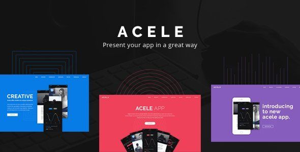 Acele - App Landing PSD Template   Design App template