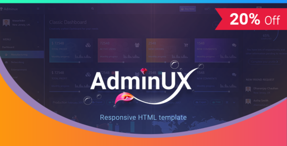 Admin UX | Bootstrap 4 Angular 4 Dashboard Responsive HTML template   Design Boilerplate