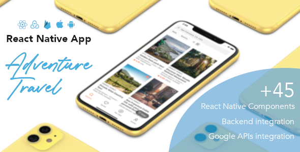 Adventure Travel - React Native App React native Travel Booking &amp; Rent Mobile App template