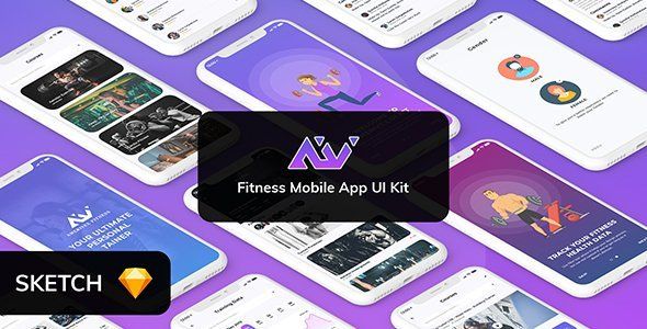 Amerivex Fitness Mobile App UI  Sport &amp; Fitness Design Uikit
