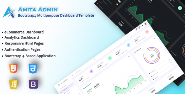 Amita - Bootstrap 4 Multipurpose Admin Dashboard Template   Design Dashboard