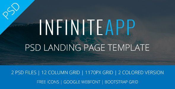 AppINFINITE - App Landing PSD Template  Ecommerce Design App template