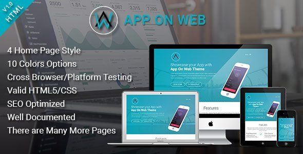 AppOnWeb - App Landing Page Responsive Template   Design App template