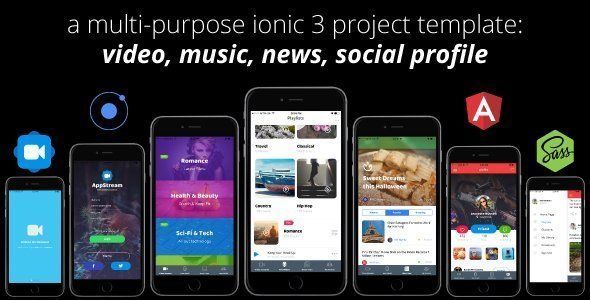 AppStream - Ionic 3 Streaming App Template Ionic Music &amp; Video streaming Mobile App template
