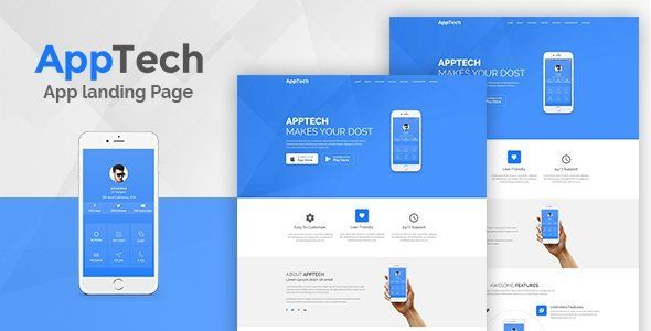 AppTech - App Landing PSD Template   Design App template