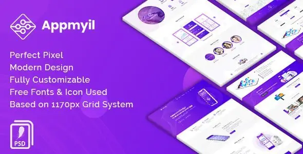 Appmyil - App Landing Page   Design App template