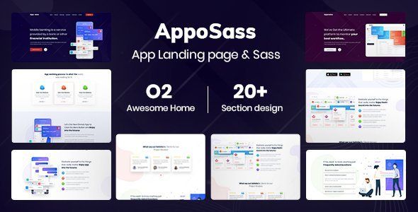 Apposass- App and Sass Product Landing Page PSD Template   Design App template