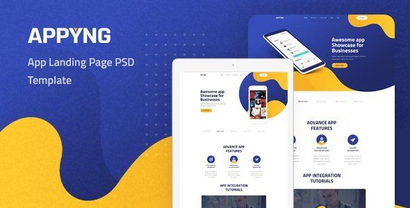 Appyng - App Landing Page PSD Template   Design App template