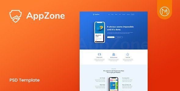 Appzone - App Landing PSD Template   Design App template