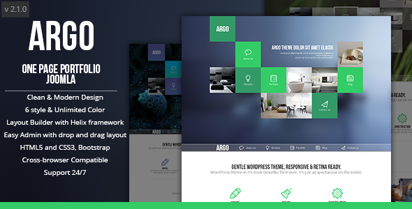 Argo | OnePage Bootstrap Metro UI Joomla template   Design Uikit