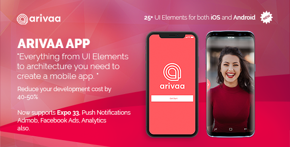 Arivaa - React Native Theme (Basic Version | Expo 33 ) React native  Mobile App template