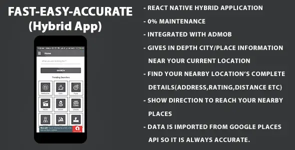 Around Me | Location Finder | Hybrid Application On React Native With Admob React native  Mobile App template