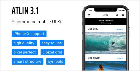 Atlin 3.1 — e-commerce mobile UI Kit  Ecommerce Design Ukit
