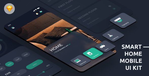 Aurorab - Automatic Home Mobile App  Music &amp; Video streaming Design Uikit