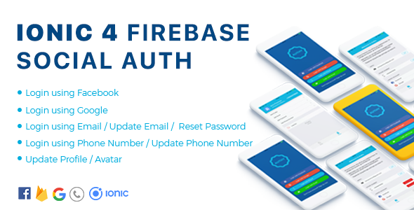 Authy - Ionic 4 Firebase Auth Full App / Phone Auth / Google / Facebook / Email for Android and iOS Ionic Social &amp; Dating Mobile App template