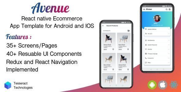 Avenue React native Ecommerce Mobile App template