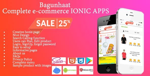 Bagunhaat– Complete e-commerce IONIC APPS Ionic Ecommerce Mobile App template