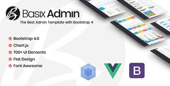 Basix Admin - VueJS Dashboard Template for Web Applications made with BootStrap   Design Dashboard