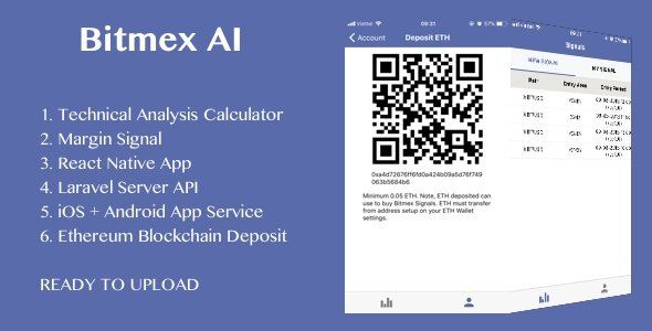 BitMEX Margin Signal AI with React Native android and ios application React native Crypto &amp; Blockchain Mobile App template
