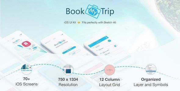 BookMyTrip - Mobile UI Kit Traveling Apps  Travel Booking &amp; Rent Design App template