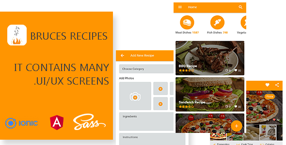 Bruces Recipes - App Ionic Template Ionic  Mobile App template