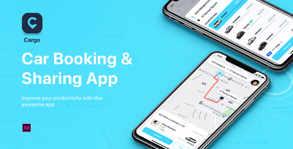 CARGO - Car Booking for Adobe XD  Food &amp; Goods Delivery Design Uikit