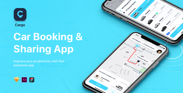 CARGO - Car Booking for Mobile App  Food &amp; Goods Delivery Design Uikit