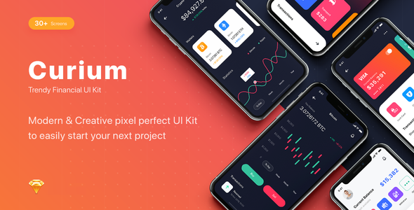 CURIUM - Financial UI Kit  Finance &amp; Banking Design Uikit
