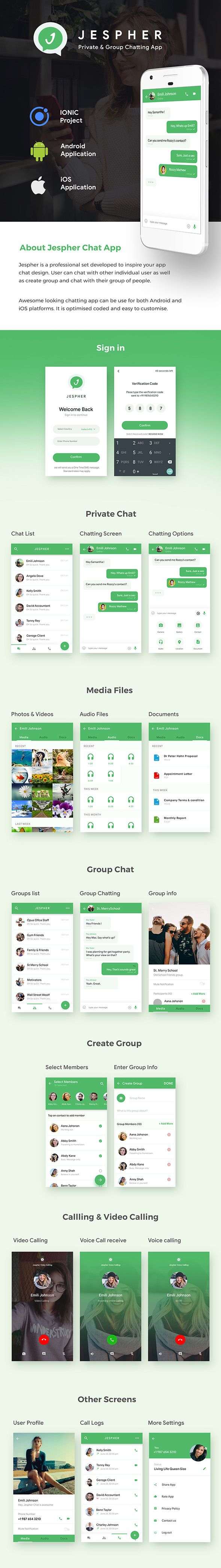 Chatting & Group Chatting Android + Chatting iOS App Template | HMTL +  Css IONIC 5 |  Jespher - 3