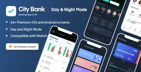 Citybank Finance Premium Sketch UI Kit  Finance &amp; Banking Design 