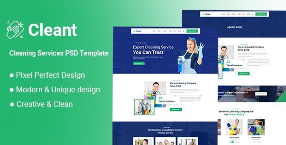 Cleant - Cleaning Services PSD Template   Design 