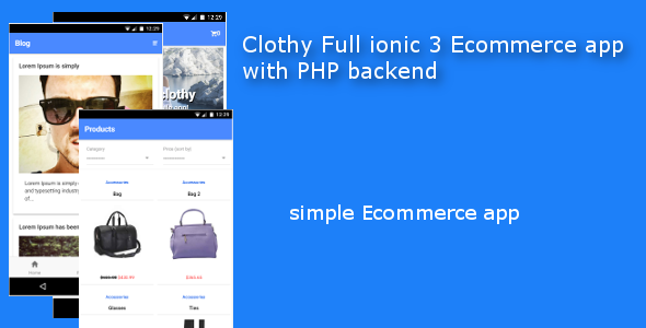 Clothy Ionic 3 Ecommerce App Ionic Ecommerce Mobile App template