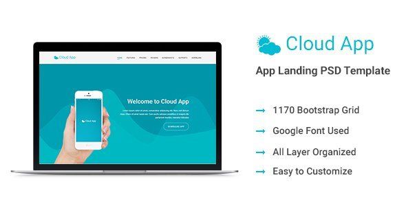 Cloud App Landing Page Template   Design App template